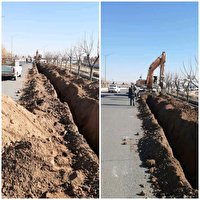 اجرای فیبر نوری بیمارستان حضرت ثامن الحجج (ع) آران و بیدگل