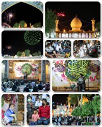 در جشن شب ولادت مهدی موعود (عج) حرم مطهرشاهچراغ (ع) نور افشانی شد