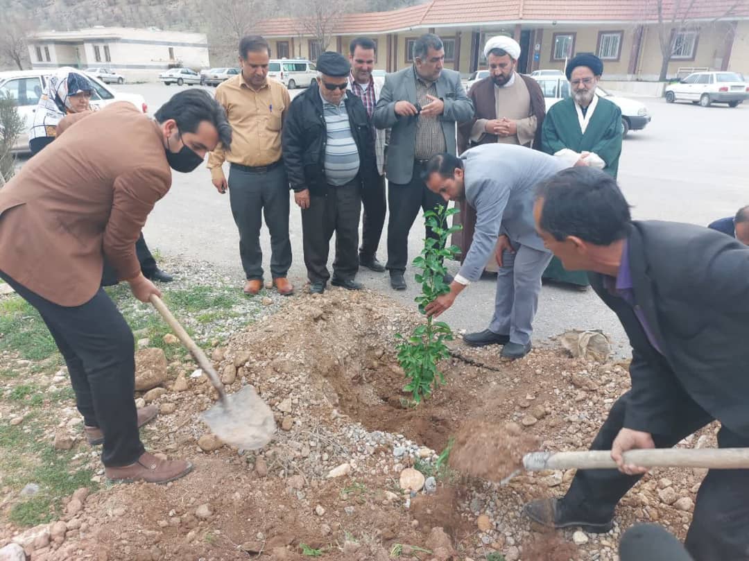 کاشت نهال توسط بخشدار و مسئولین بخش پاتاوه به مناسبت روز درختکاری